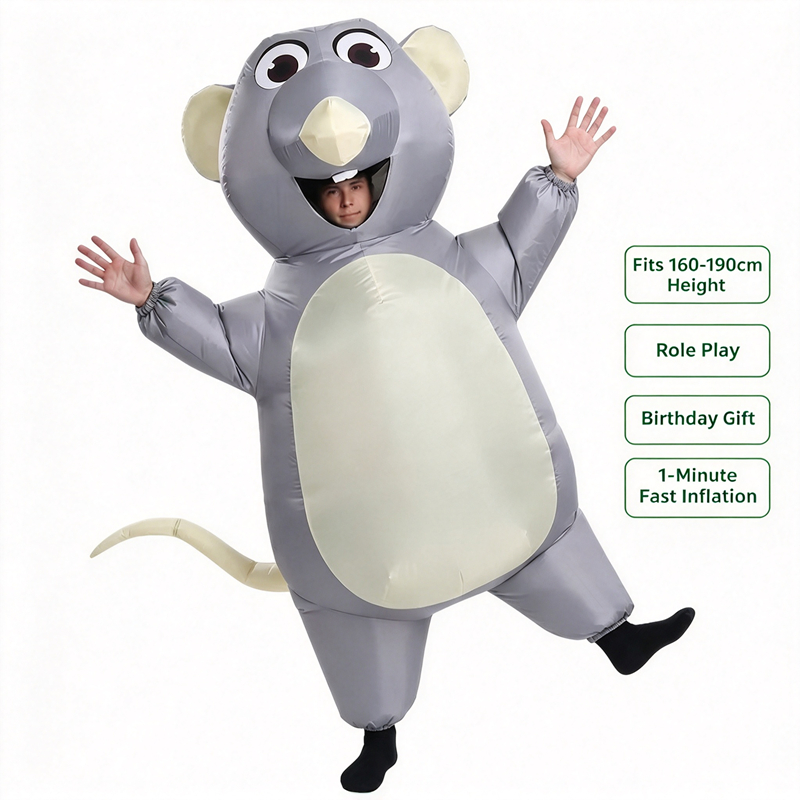 Halloween Costume Kids - Déguisement de souris grise gonflable pour