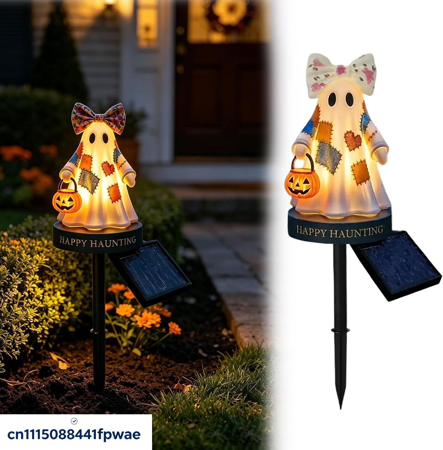 Halloween Pumpkin Decor Led - Décorations d’Halloween solaires pour l’extérieur, piquet
