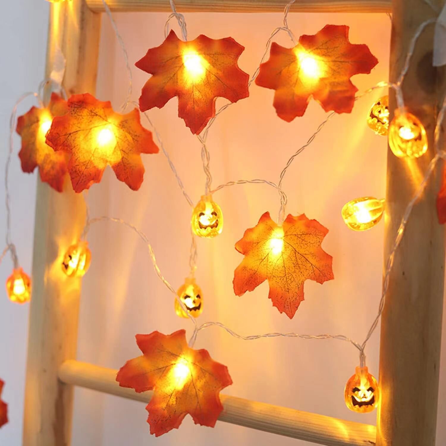 Halloween Led String Lights Orange - Guirlande lumineuse LED pour Halloween, 59