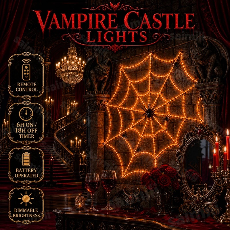 Halloween Led String Lights Orange - Guirlande lumineuse LED en forme de