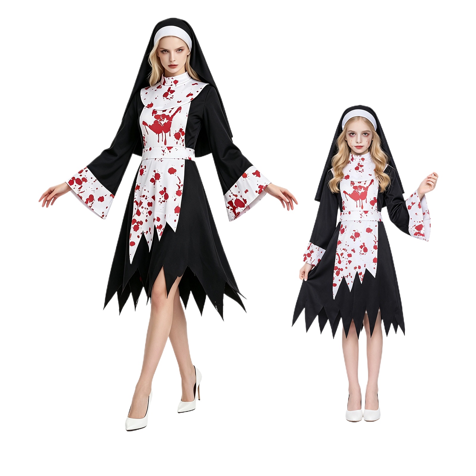 Halloween Costume Kids - Costume de cosplay de nonne effrayante