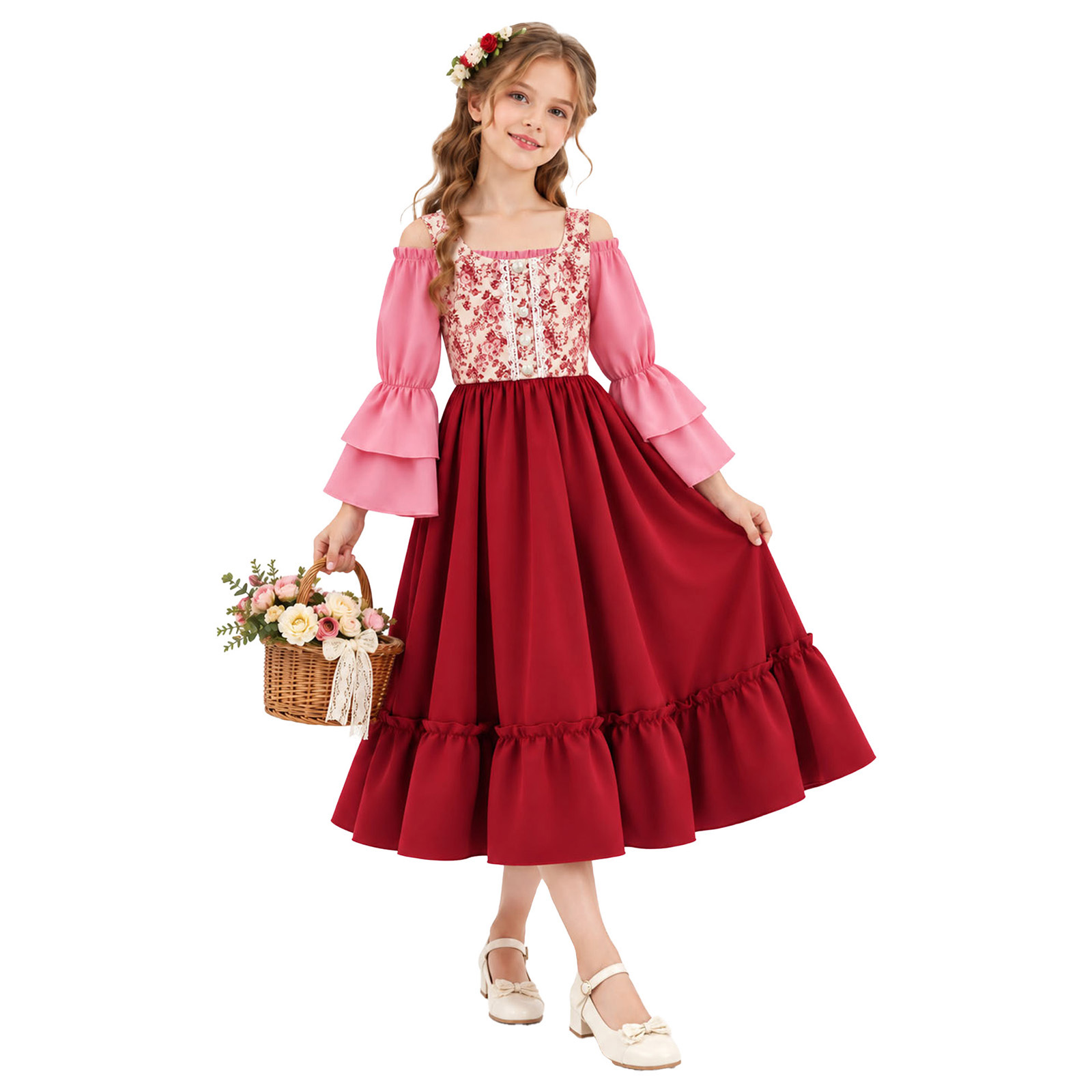Halloween Costume Kids - Costume médiéval de rennaissance pour filles,