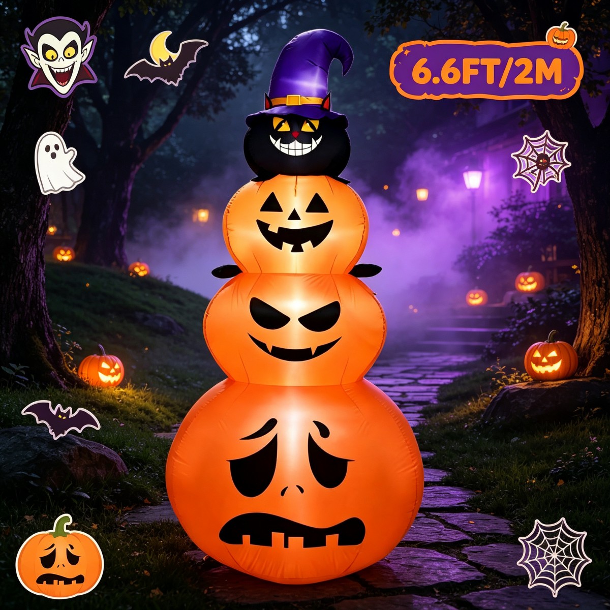 Halloween Pumpkin Decor Led - Décorations de fête d'extérieur : Citrouille