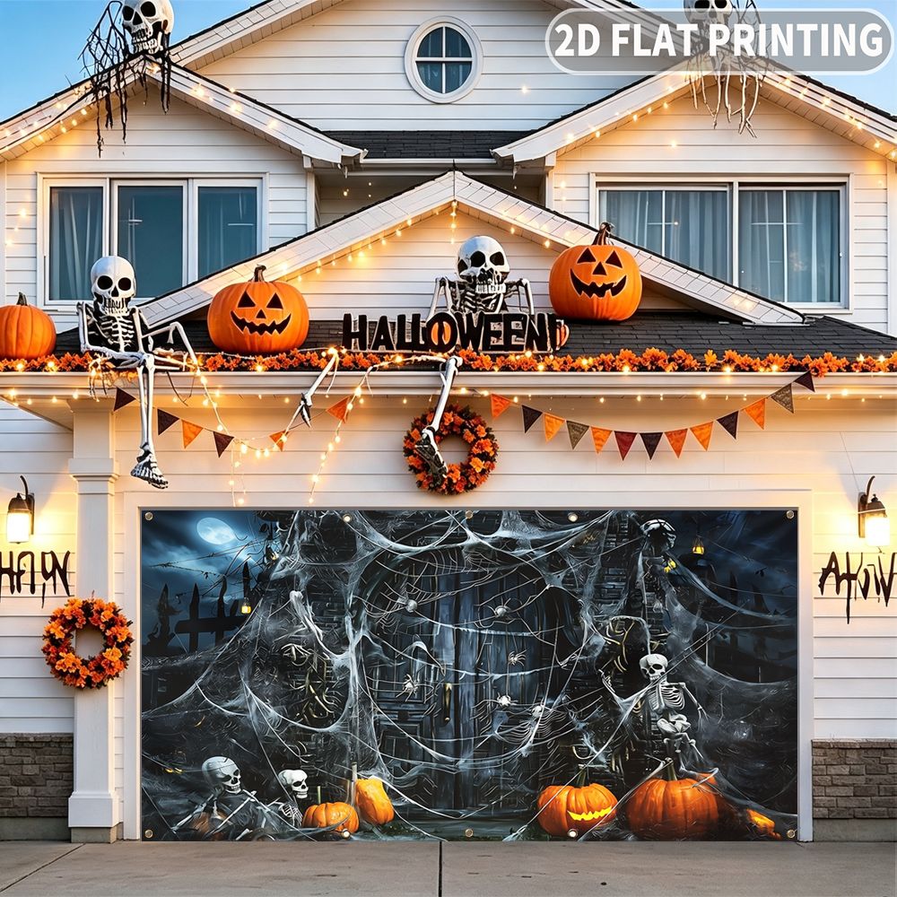 Halloween Skeleton Decoration - 1 pièce de bannière de garage