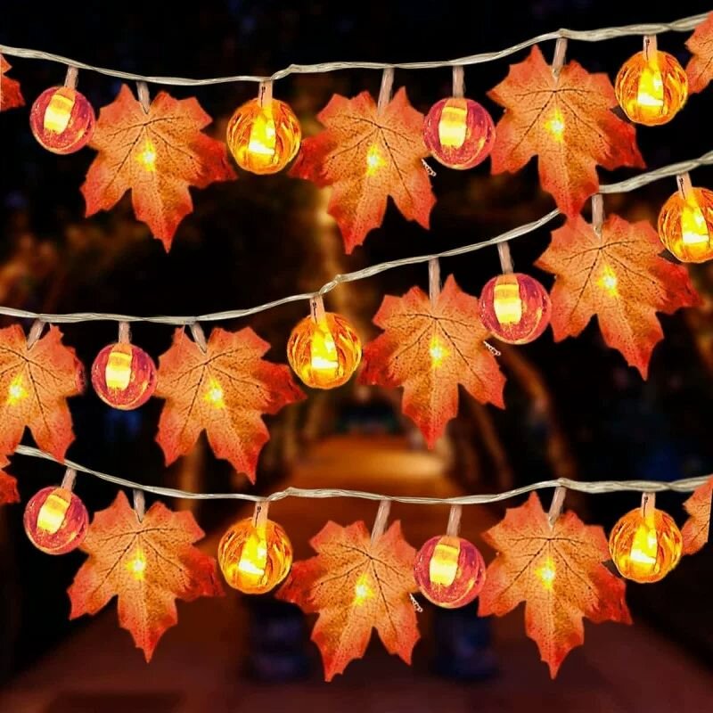 Halloween Led String Lights Orange - Guirlande lumineuse à piles de 59/118