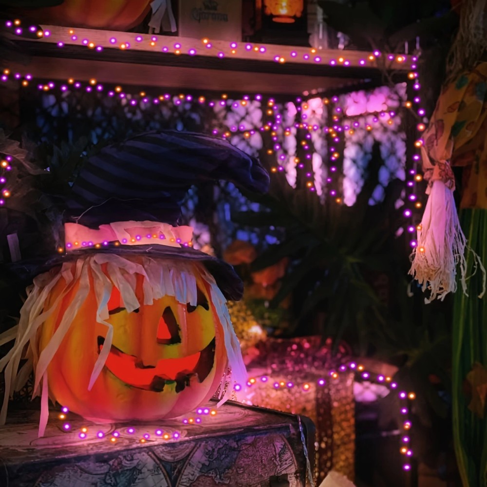 Guirlande lumineuse solaire d' - Halloween Led String Lights Orange avis et prix