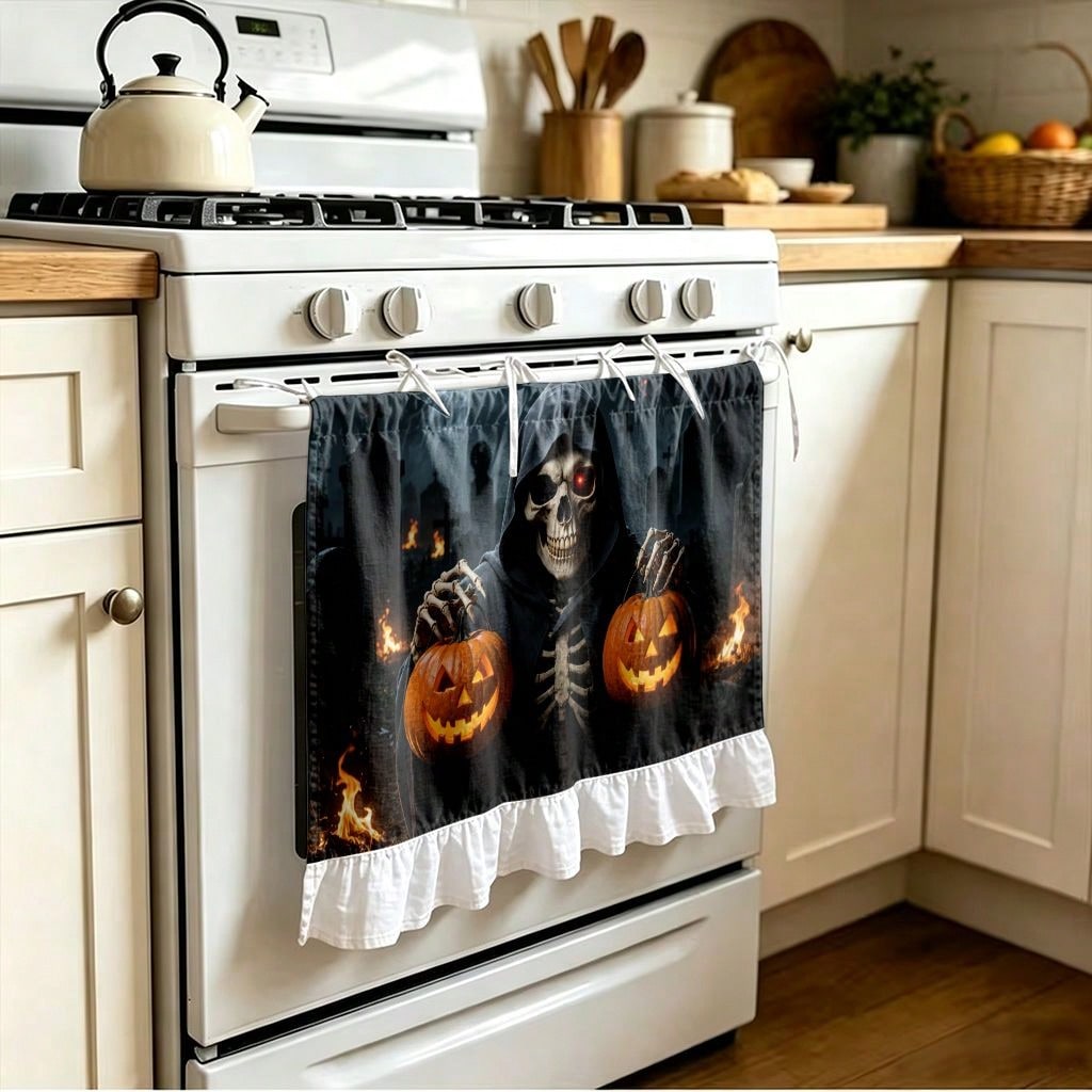 1 pièce de rideau de cuisine,  - Pumpkin Lantern Halloween avis et prix