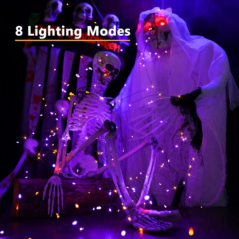 10-120M fil de cuivre chaîne l - Halloween Led String Lights Orange avis et prix