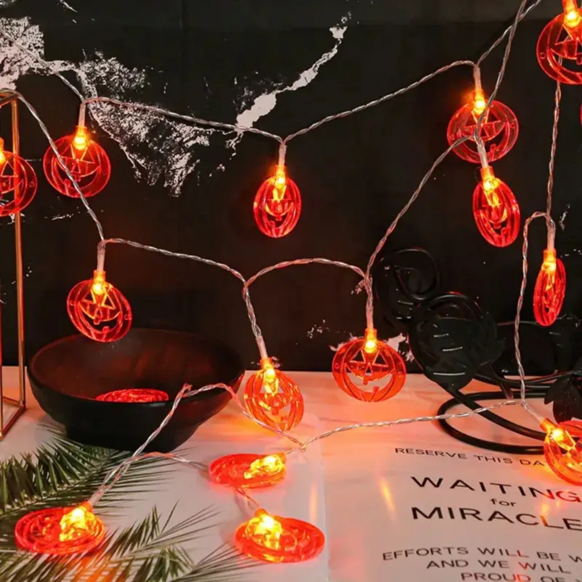 Guirlande lumineuse citrouille - Halloween Led String Lights Orange avis et prix