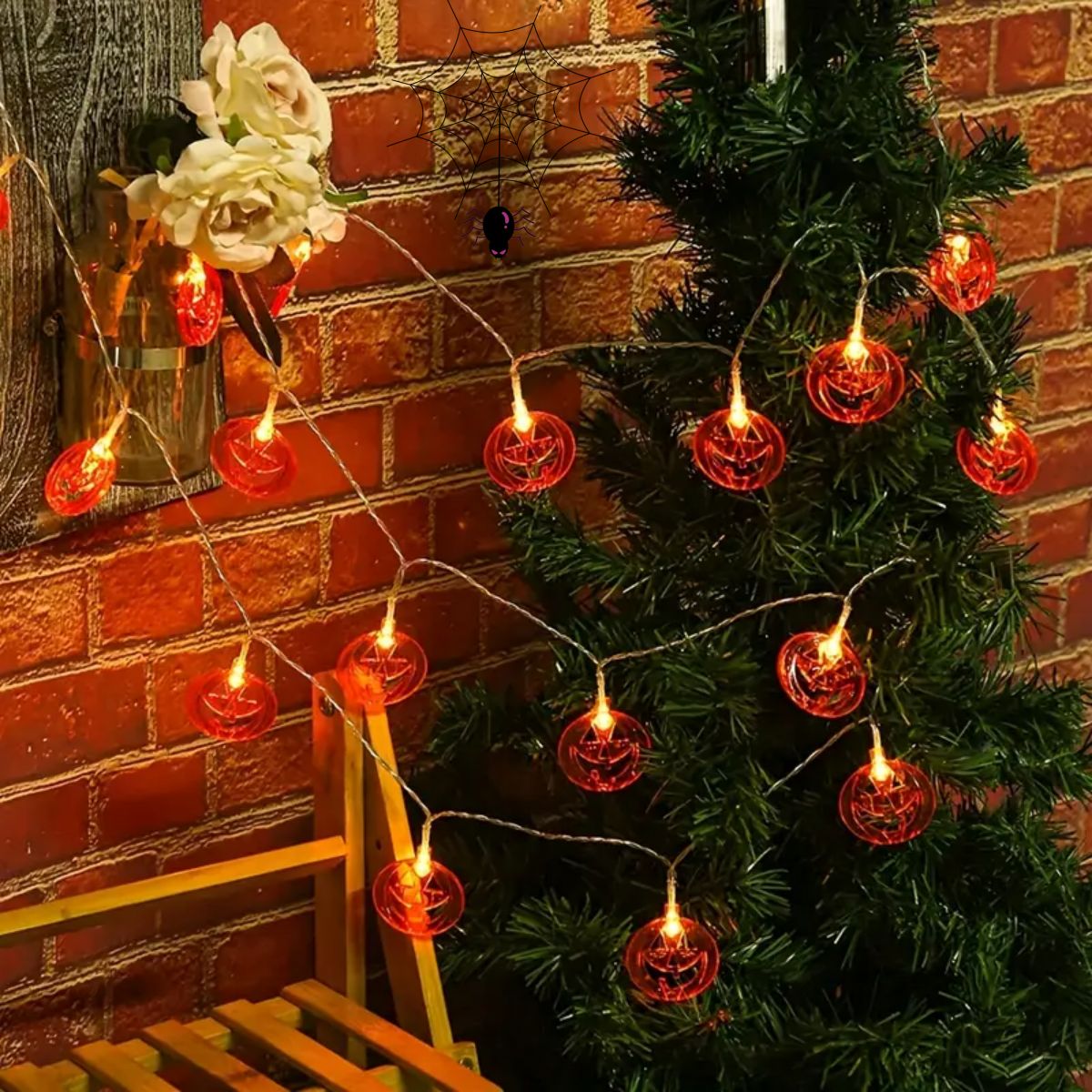 Guirlande lumineuse citrouille - Halloween Led String Lights Orange avis et prix