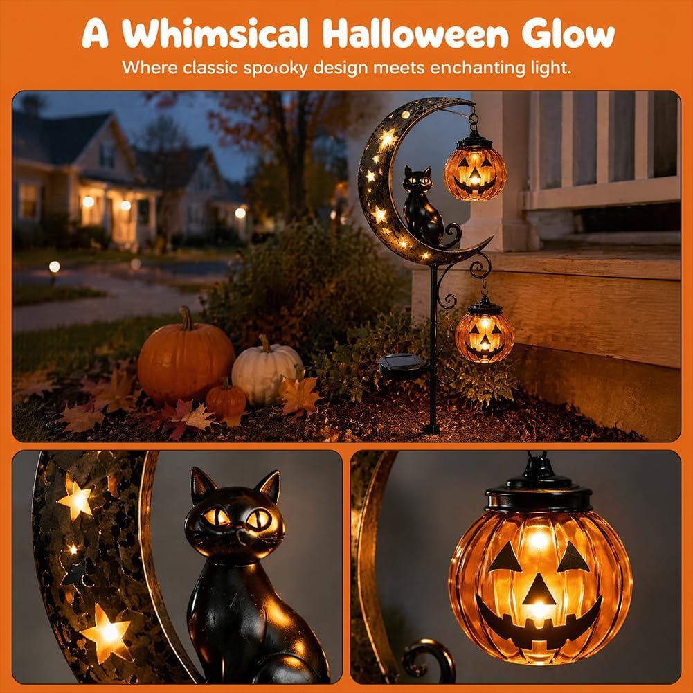 Lampe solaire de jardin en for - Halloween Pumpkin Decor Led avis et prix