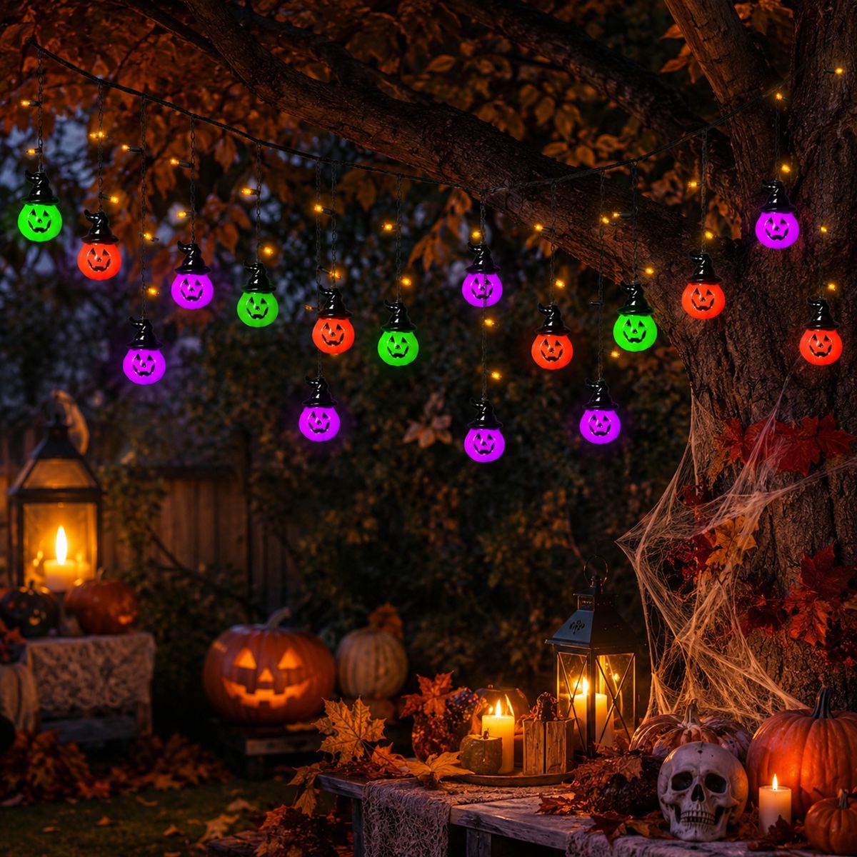 1 guirlande lumineuse d'Hallow - Halloween Led String Lights Orange avis et prix