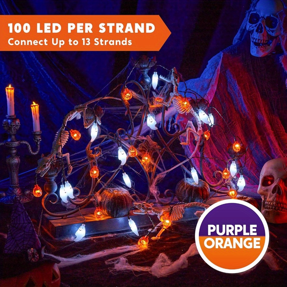 Guirlande lumineuse LED à pile - Halloween Led String Lights Orange avis et prix