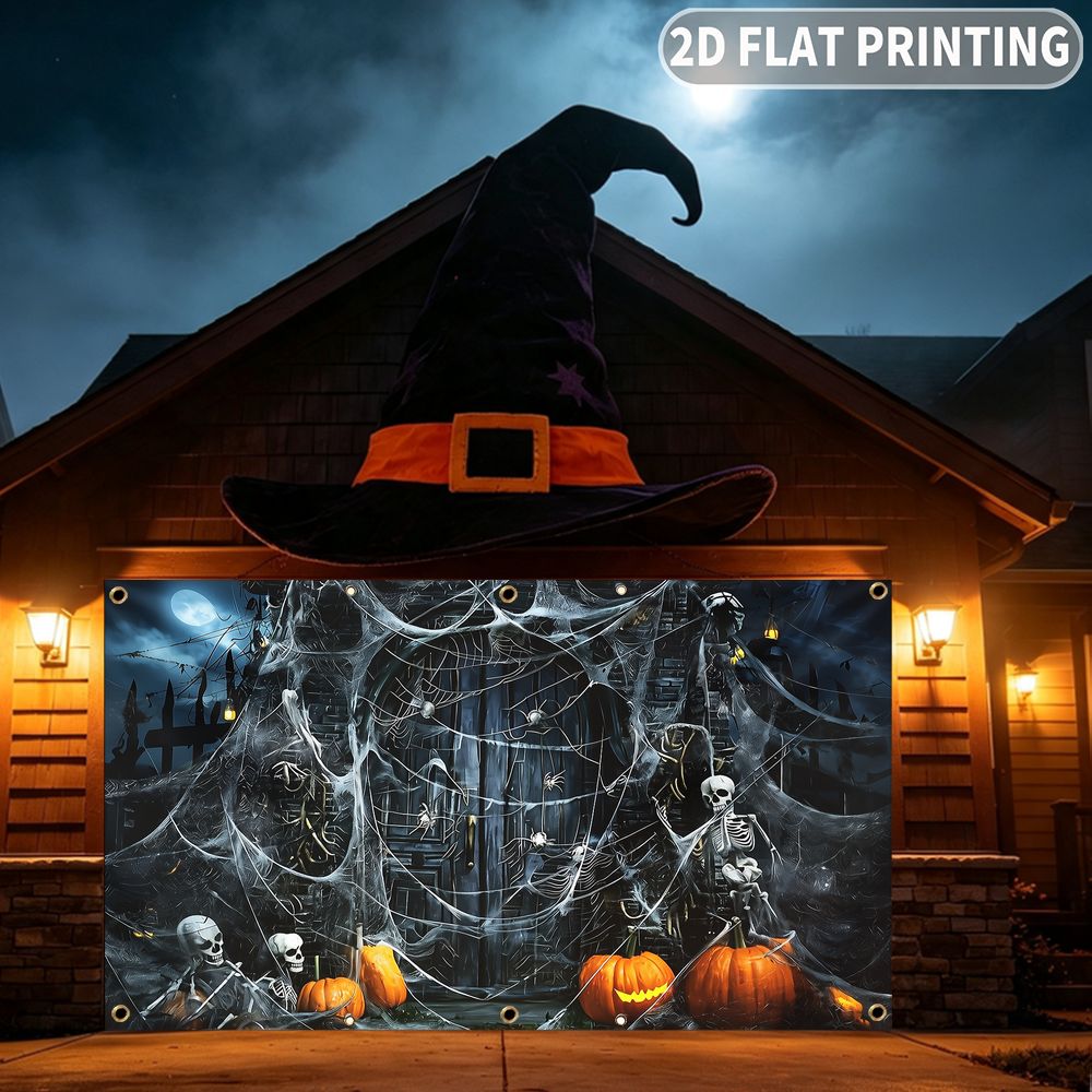 1 pièce de bannière de garage  - Halloween Skeleton Decoration avis et prix
